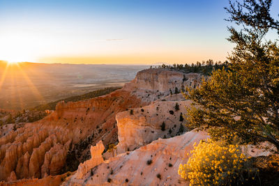 Rock formations at sunset