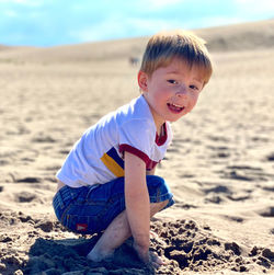 Portrait of boy on beach