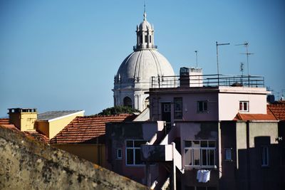 Buildings against clear sky