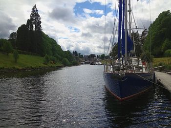 View of river against cloudy sky