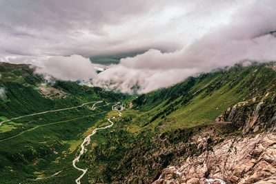 Panoramic view of the alps in switzerland.