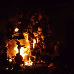 Close-up of bonfire at night