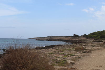 Scenic view of beach against sky