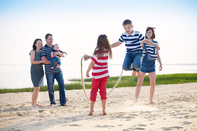 Full length of people on beach