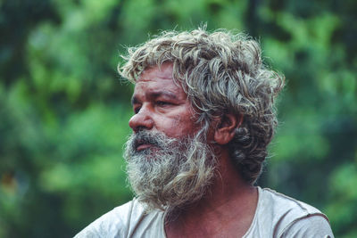 Portrait of man wearing hat outdoors