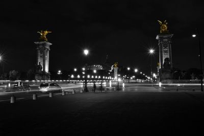 Illuminated street light at night