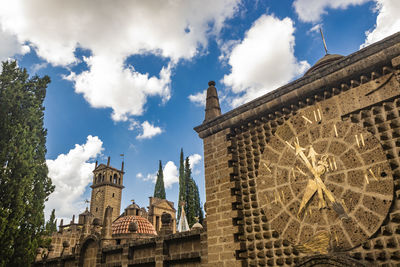 Low angle view of old building against sky