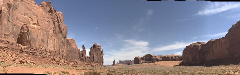 Panoramic view of rocks against sky