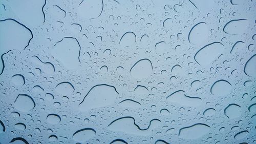 Close-up of water drops on glass