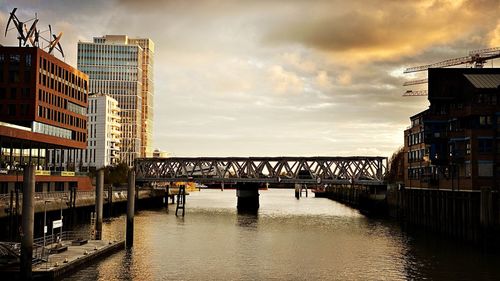 Bridge over river against sky