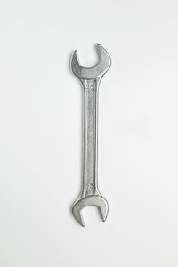 High angle view of metallic structure against white background