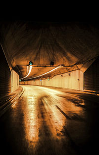 View of empty subway tunnel