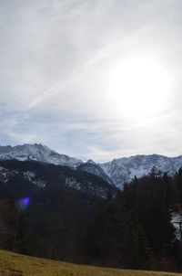 Scenic view of mountains against sky