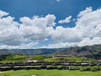 Landscape photos taken at inca empire's old capital sacsayhuaman of cuzco, peru