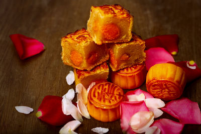 Close-up of food on table