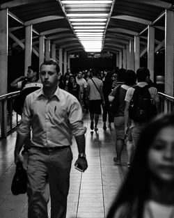 People standing in corridor