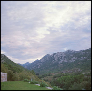 Scenic view of mountains against sky