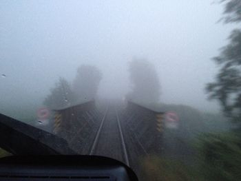 View of road in foggy weather