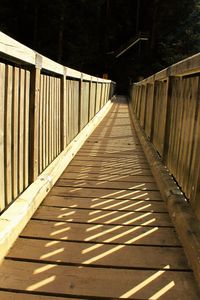 Shadow of wooden walkway