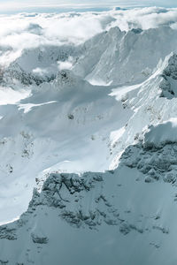 Scenic view of snowcapped mountains