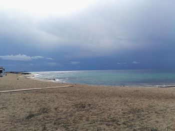 Scenic view of beach against sky