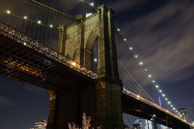 Low angle view of bridge at night