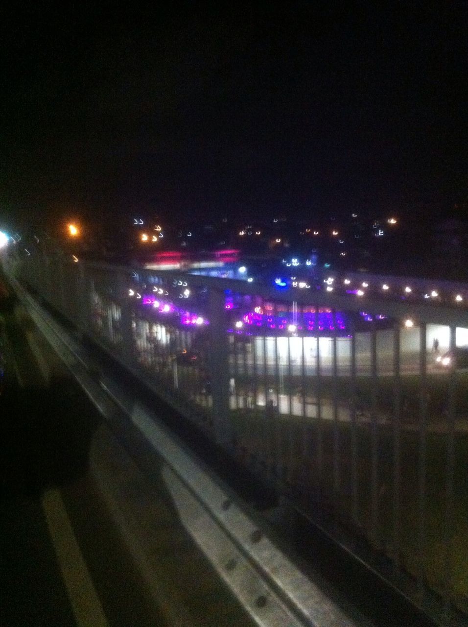 night, illuminated, transportation, multi colored, no people, city, outdoors, sky, water