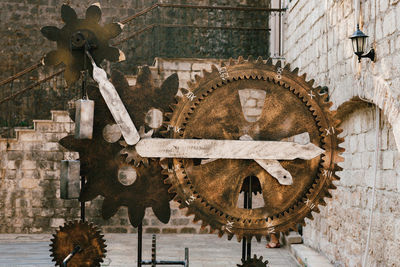 Close-up of clock on wall