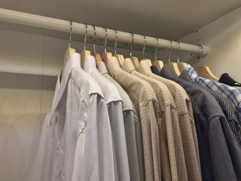 Clothes hanging on rack