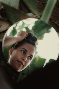 Close-up portrait of a young woman