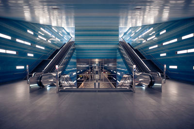 View of escalator in subway