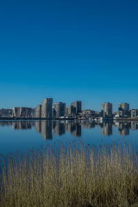 Residential buildings at vejle harbor