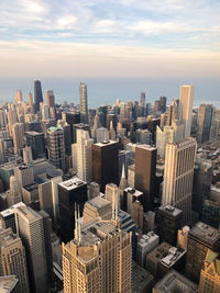 Aerial view of buildings in city