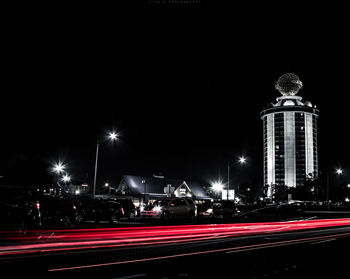 Traffic on road at night