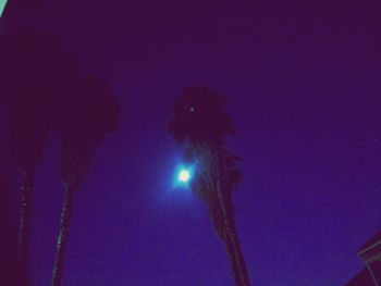 Low angle view of illuminated street light