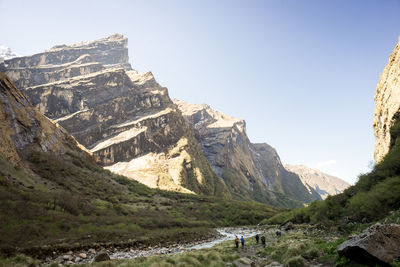 Scenic view of mountains against clear sky