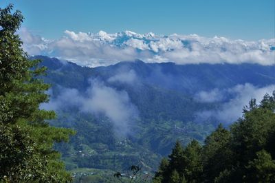 Low angle view of mountains against sky