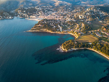 Aerial view of bay