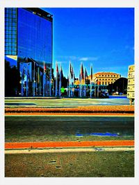 Buildings against blue sky