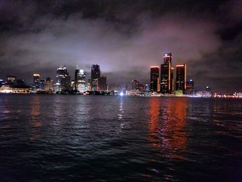 City lit up at night