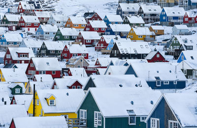 Colorful houses in nuuk, greenland