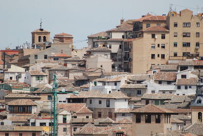 High angle view of townscape against sky