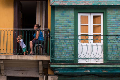 View of people outside building