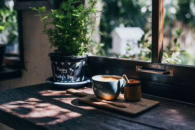 Close-up of coffee on table