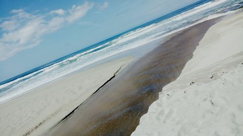 Scenic view of beach against sky