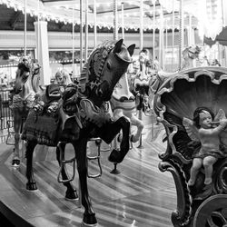 Group of people at amusement park