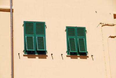 Closed door of building