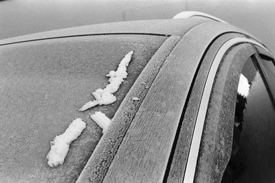 High angle view of snow