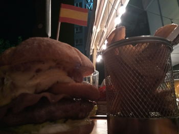 Close-up of food on table in restaurant