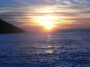 Scenic view of sea during sunset